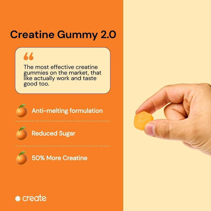 Create Creatine Monohydrate Gummies for Men & Women - Boost Focus, Strength, and Endurance, Anti-Melting Formula, Vegan, Gluten-Free, Non-GMO, 1.5 Gram Creatine per Gummy (Watermelon, 90 ct)