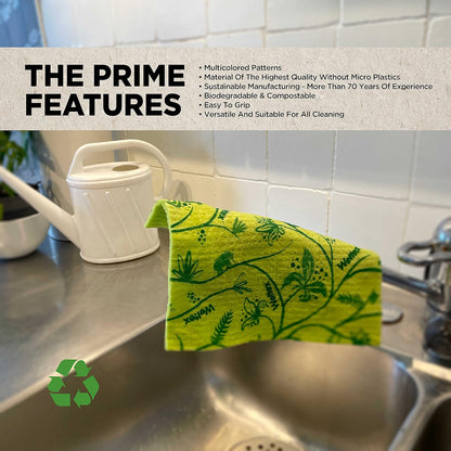 The Original 10 Pack Swedish Dishcloth for Kitchen - Eco Friendly Reusable Paper Towels - Assorted Dish Cloths for Washing Dishes